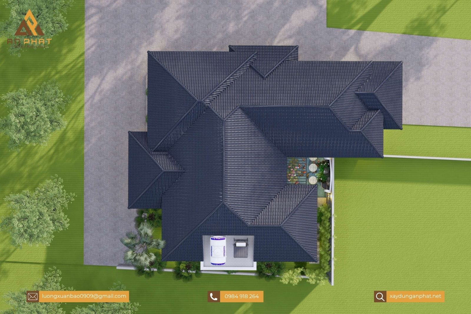 Mẫu nhà vườn mái Thái đẹp 260m²