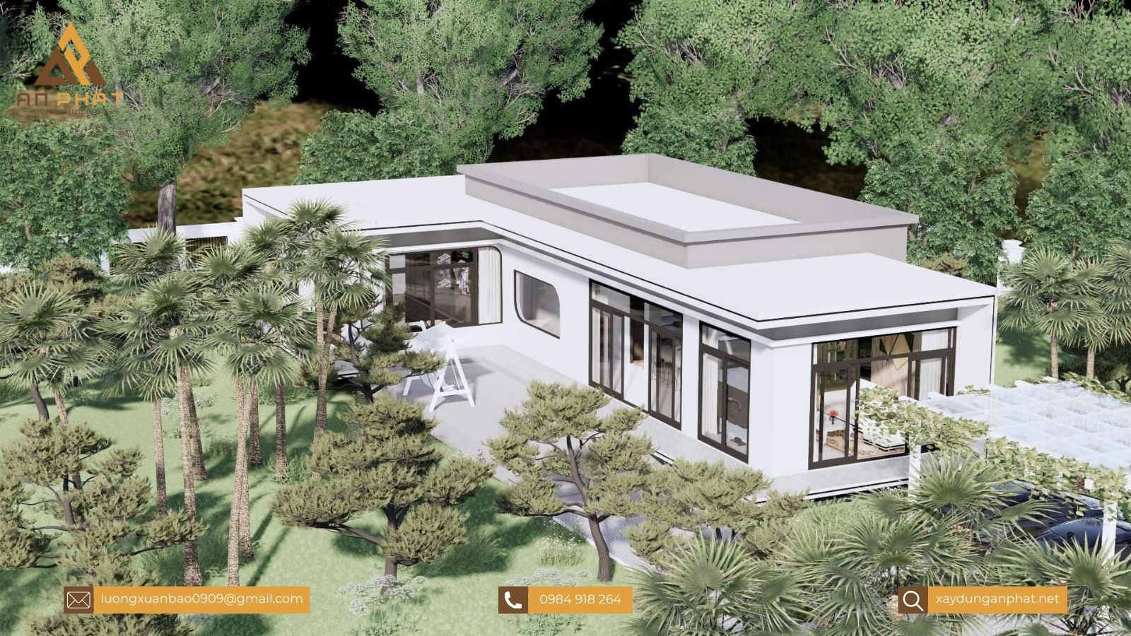 Nhà cấp 4 chữ L đơn giản, tiện nghi