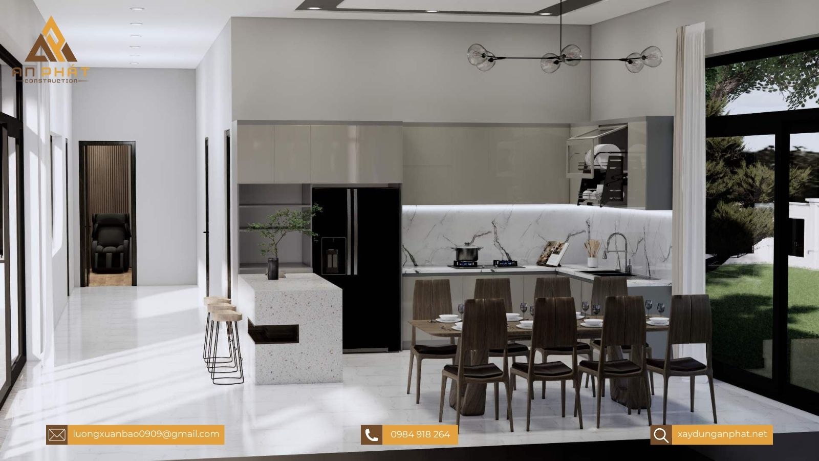 Nhà cấp 4 chữ L đơn giản, tiện nghi