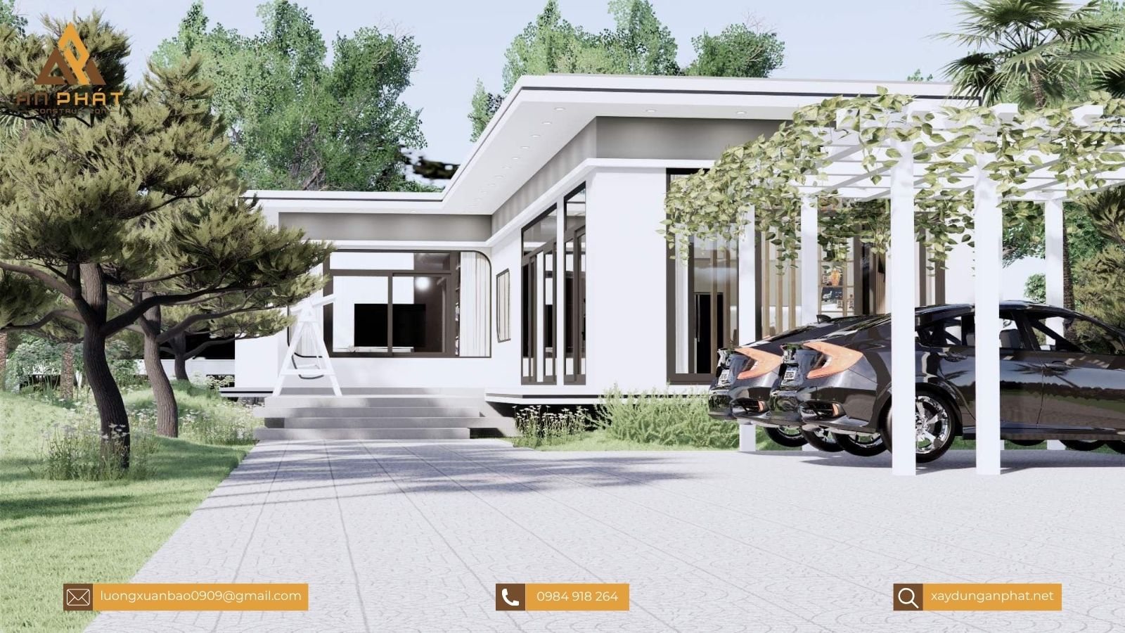 Nhà cấp 4 chữ L đơn giản, tiện nghi