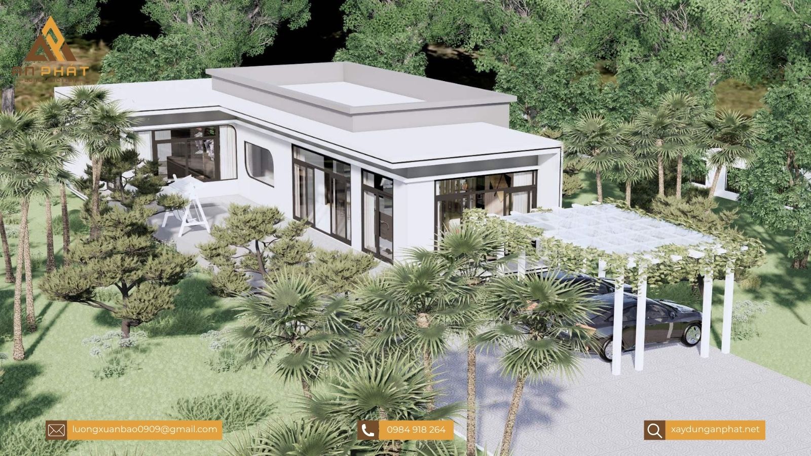 Nhà cấp 4 chữ L đơn giản, tiện nghi