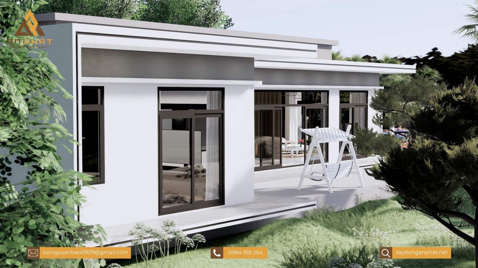 Nhà cấp 4 chữ L đơn giản, tiện nghi