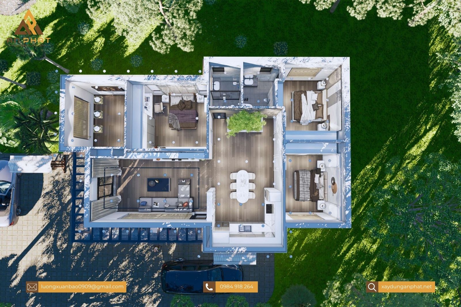 Nhà cấp 4 đa năng 3 phòng ngủ 135m²