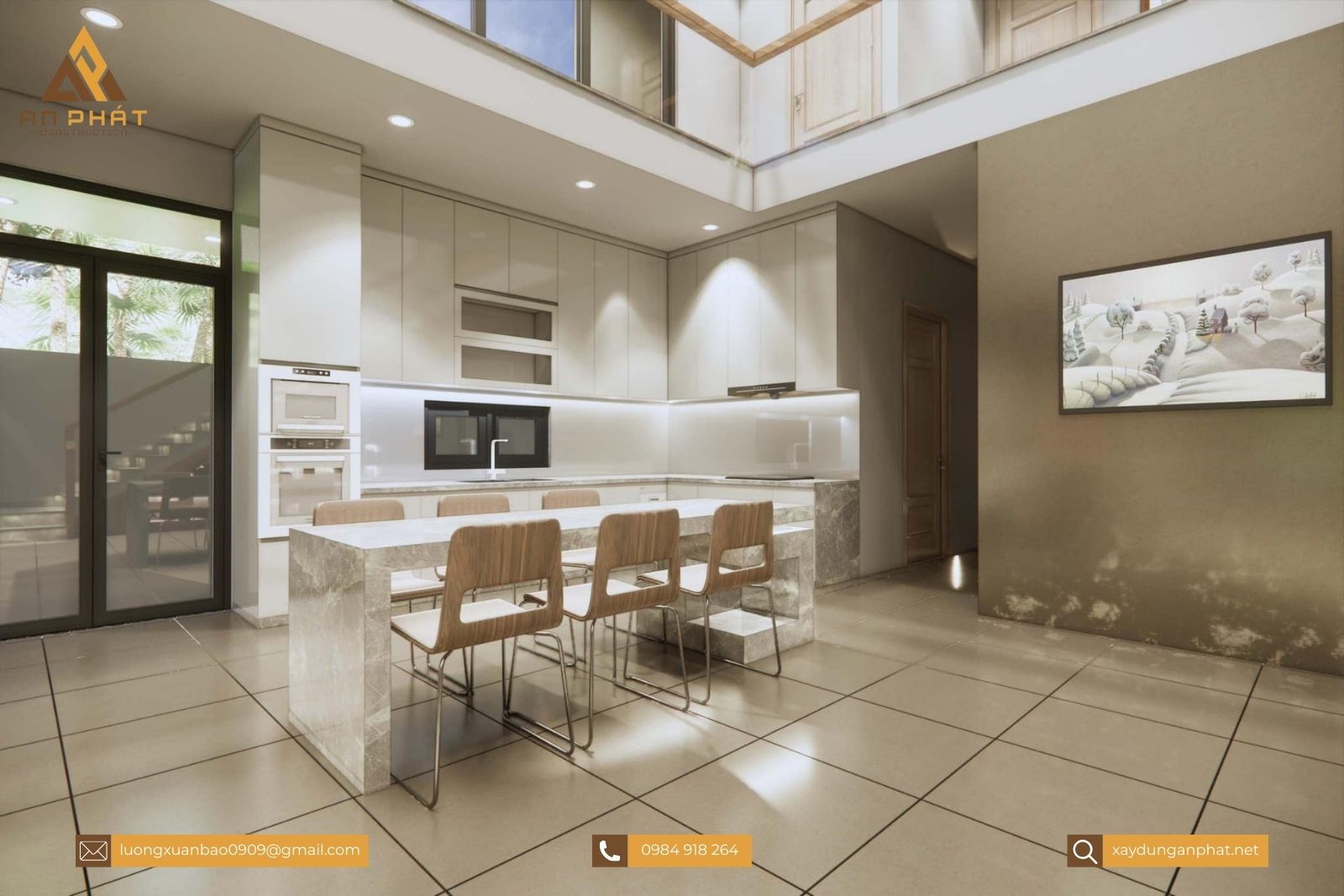 Nhà cấp 4 gác lửng mái lệch