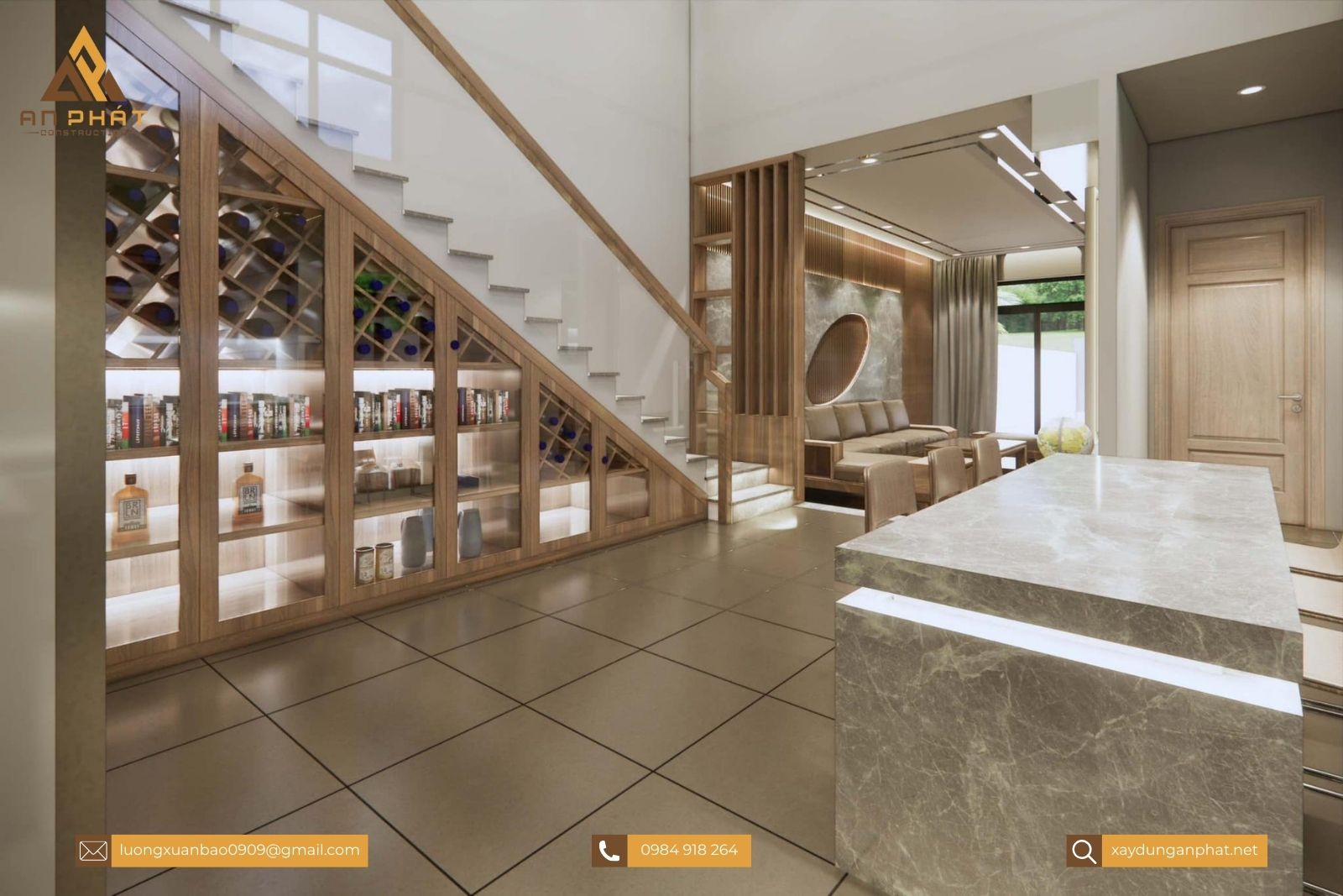 Nhà cấp 4 gác lửng mái lệch