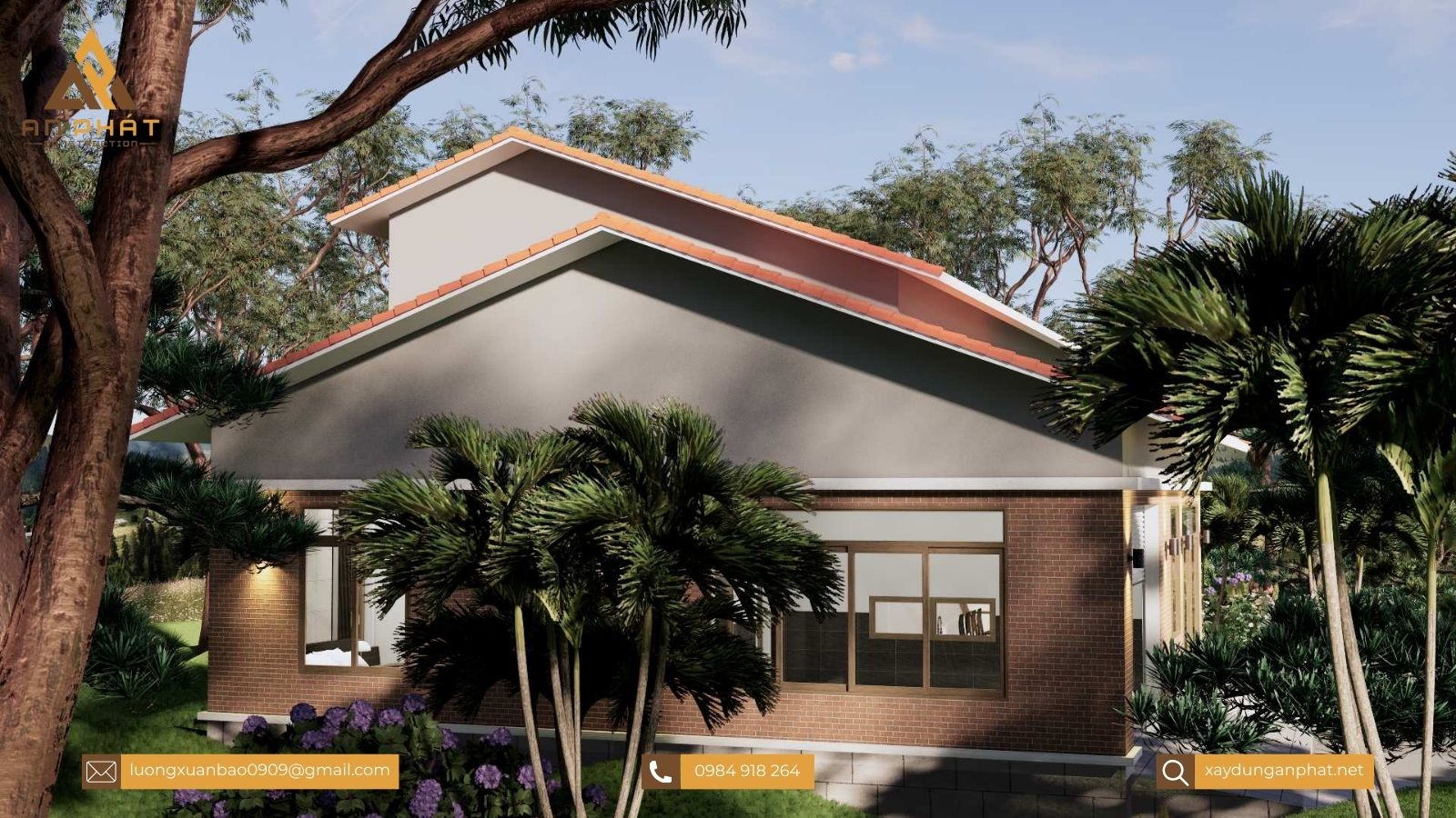 Nhà cấp 4 mái lệch đẹp hiện đại