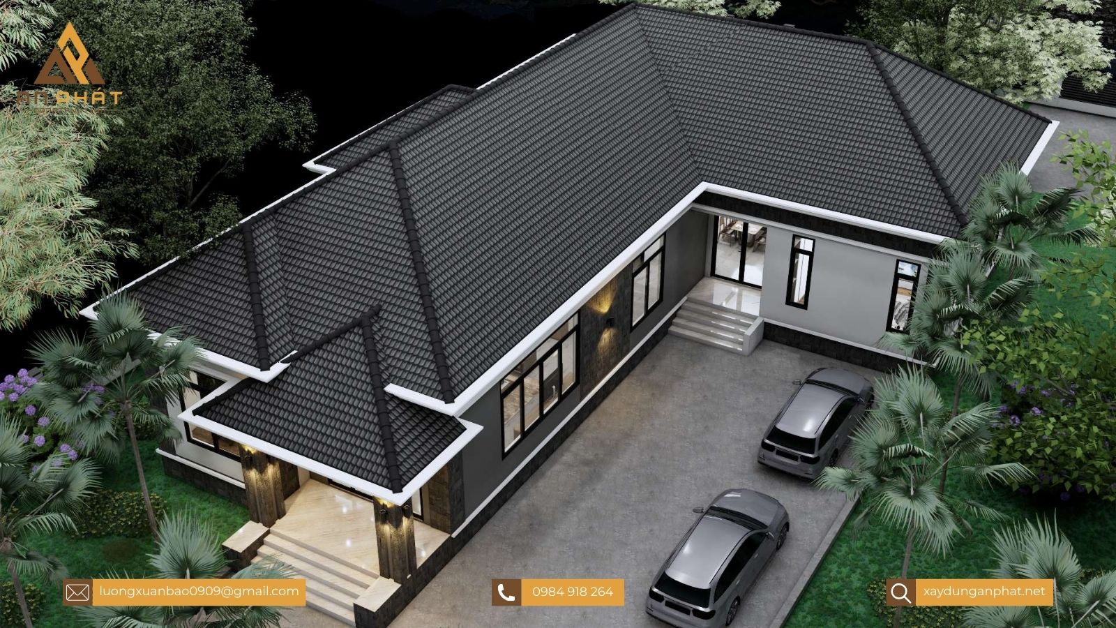 Nhà cấp 4 mái nhật chữ L