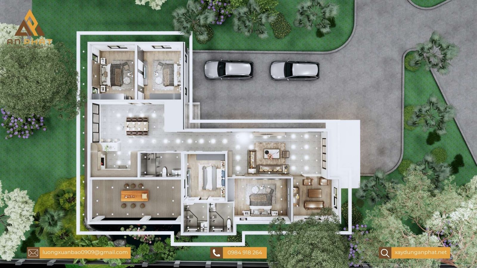 Nhà cấp 4 mái nhật chữ L