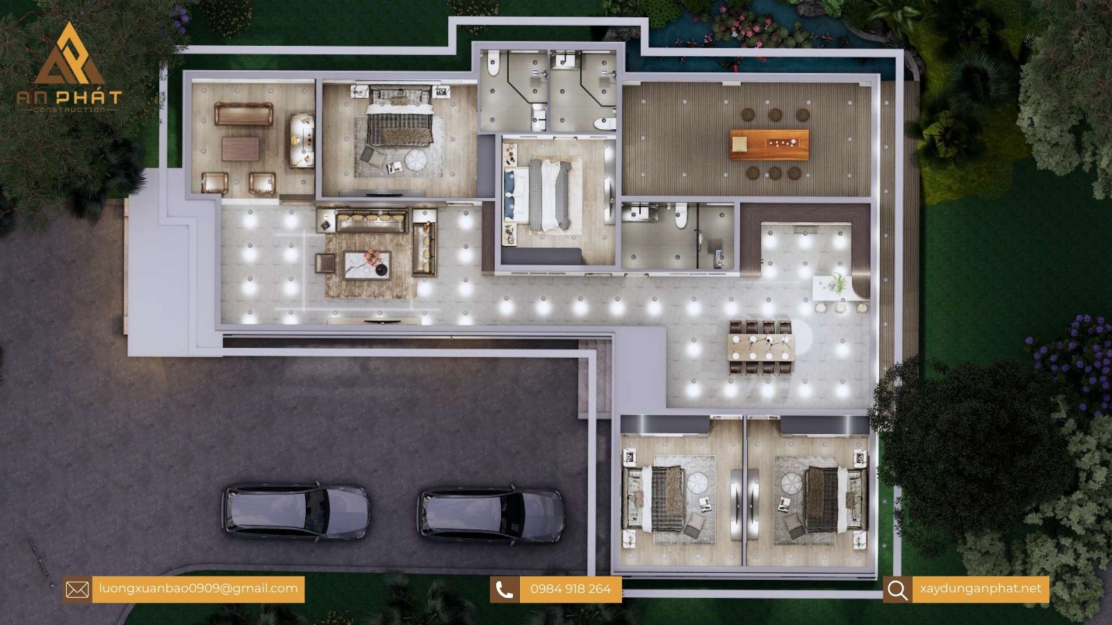 Nhà cấp 4 mái nhật chữ L