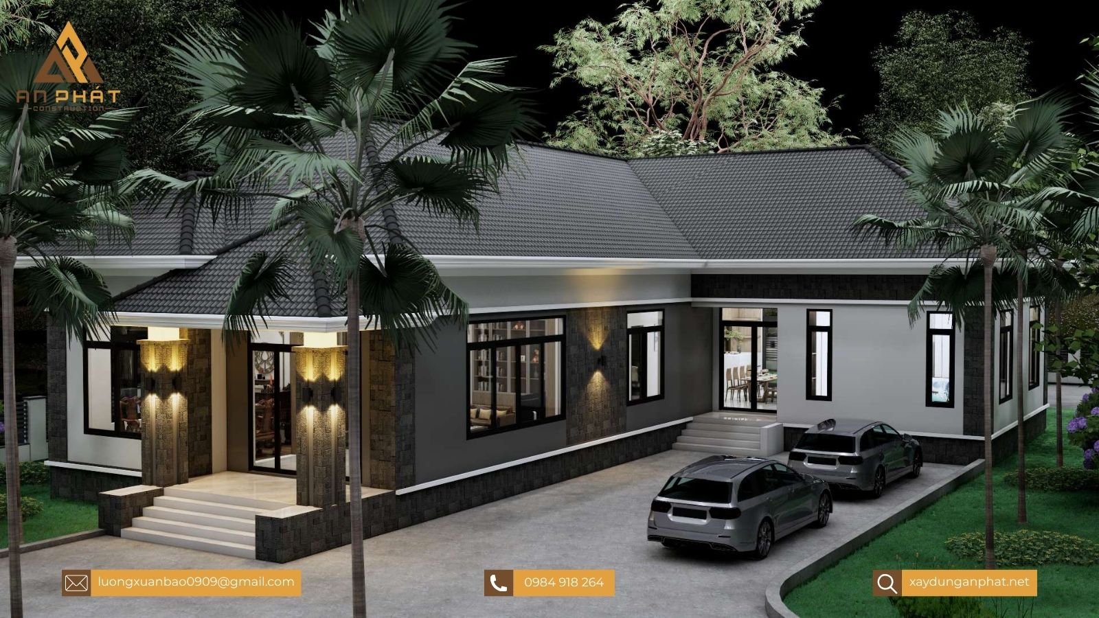 Nhà cấp 4 mái nhật chữ L