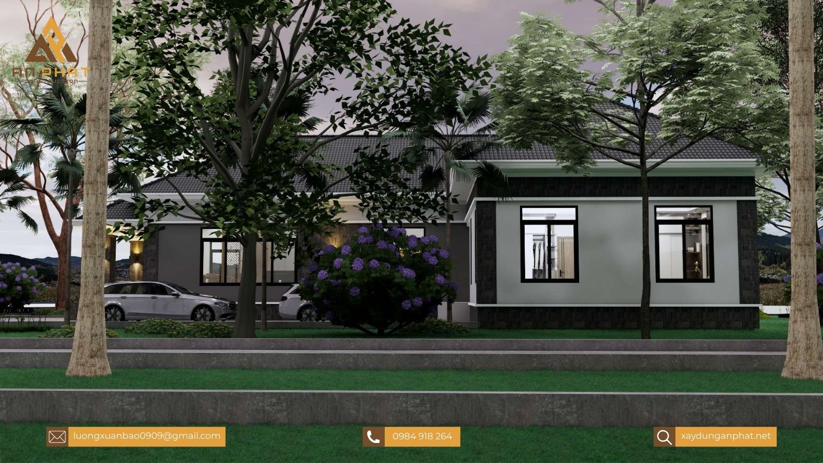 Nhà cấp 4 mái nhật chữ L