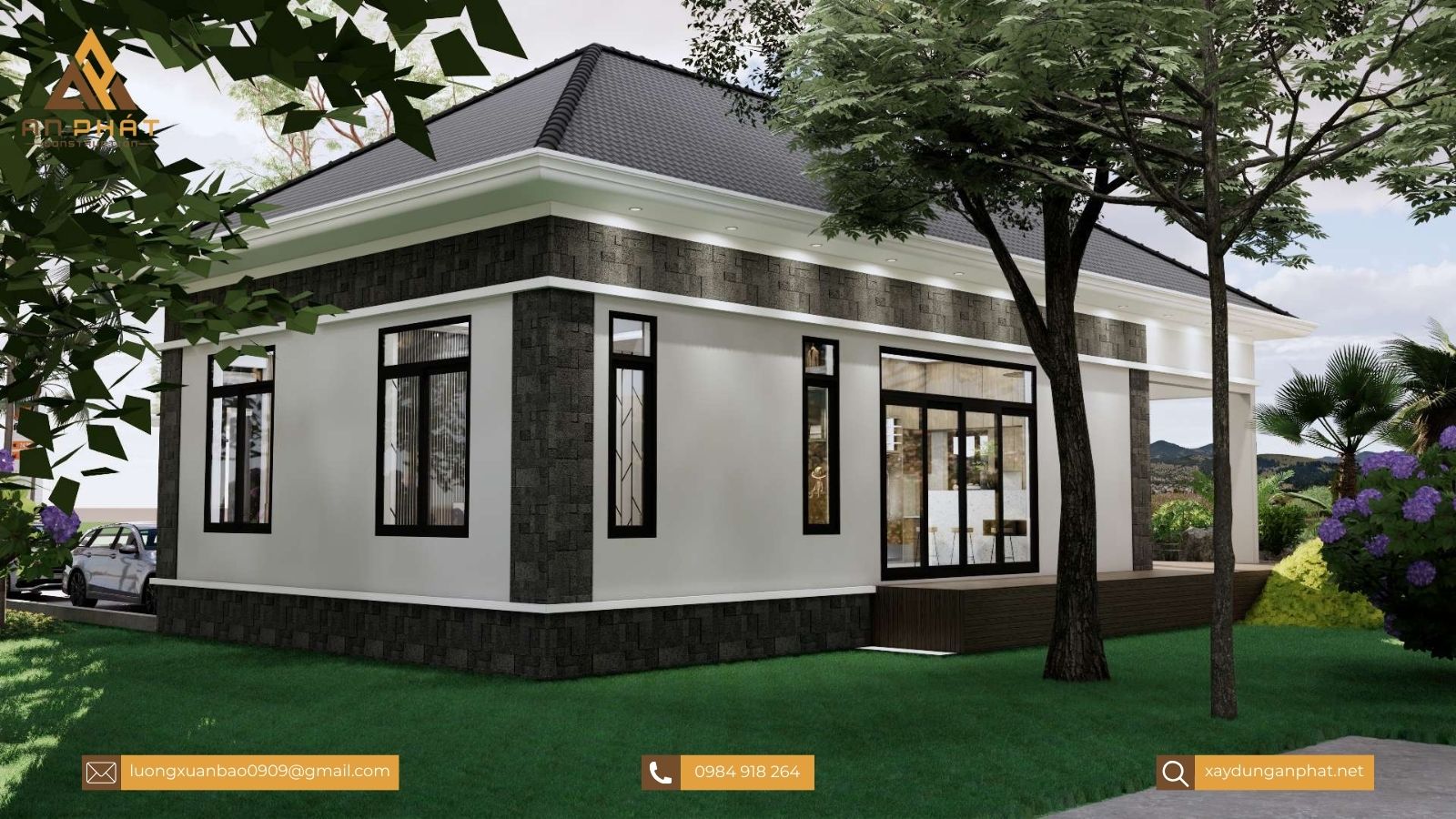 Nhà cấp 4 mái nhật chữ L