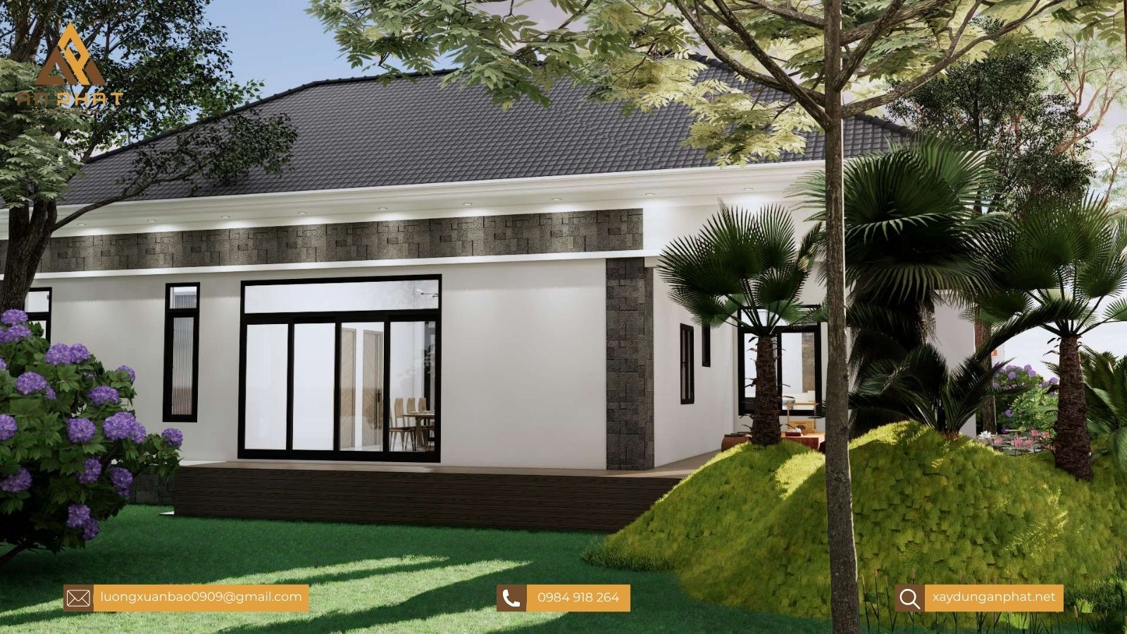 Nhà cấp 4 mái nhật chữ L