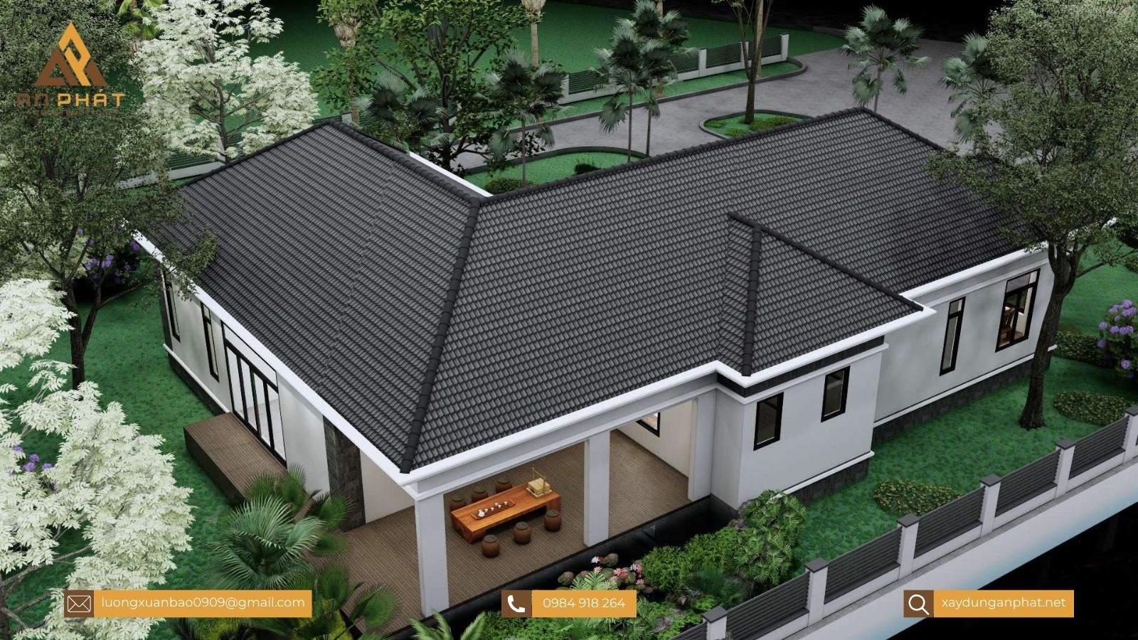 Nhà cấp 4 mái nhật chữ L