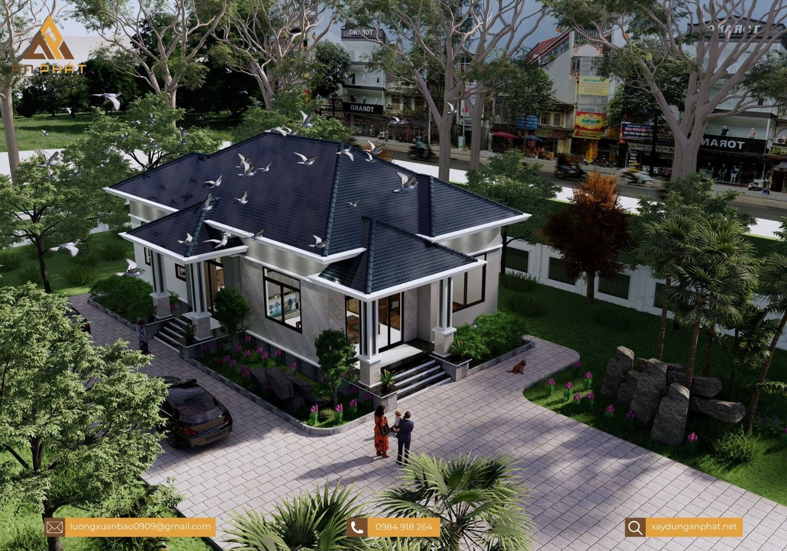 Nhà cấp 4 mái thái 170m²