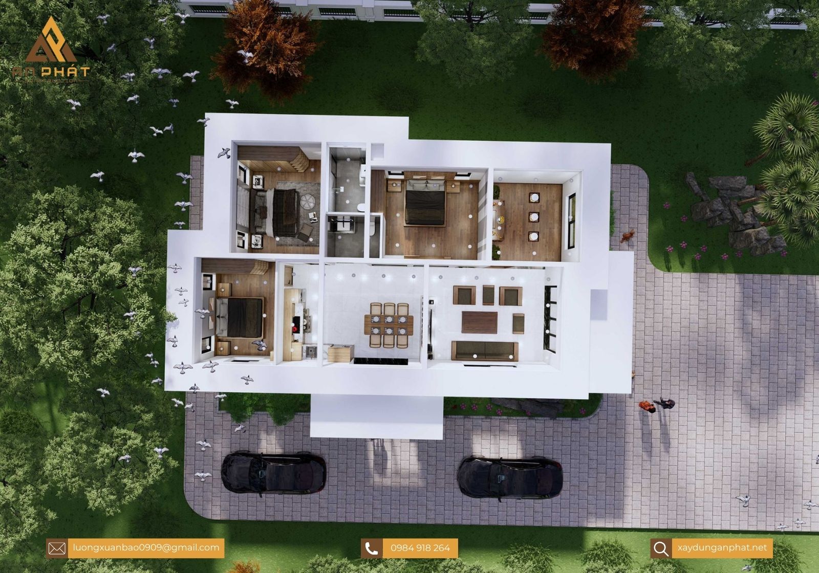 Nhà cấp 4 mái thái 170m²