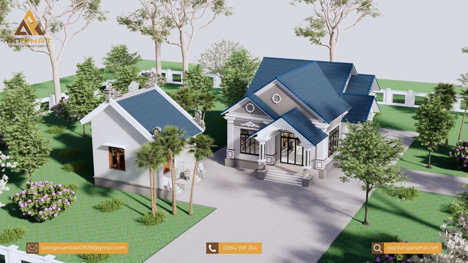 Nhà cấp 4 mái thái 3 phòng ngủ