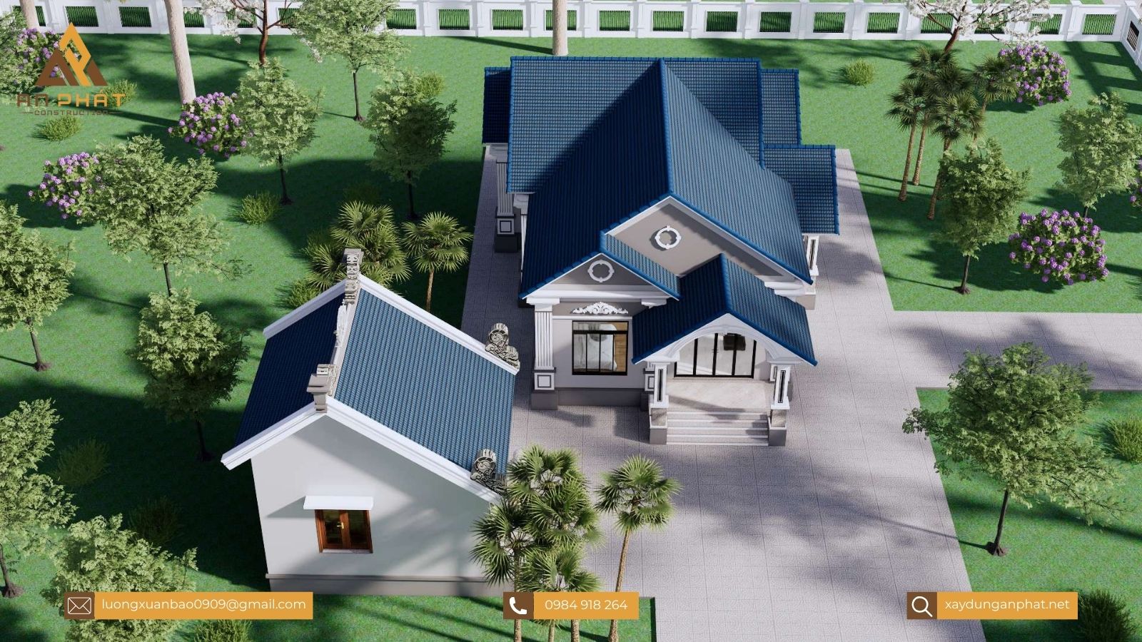 Nhà cấp 4 mái thái 3 phòng ngủ