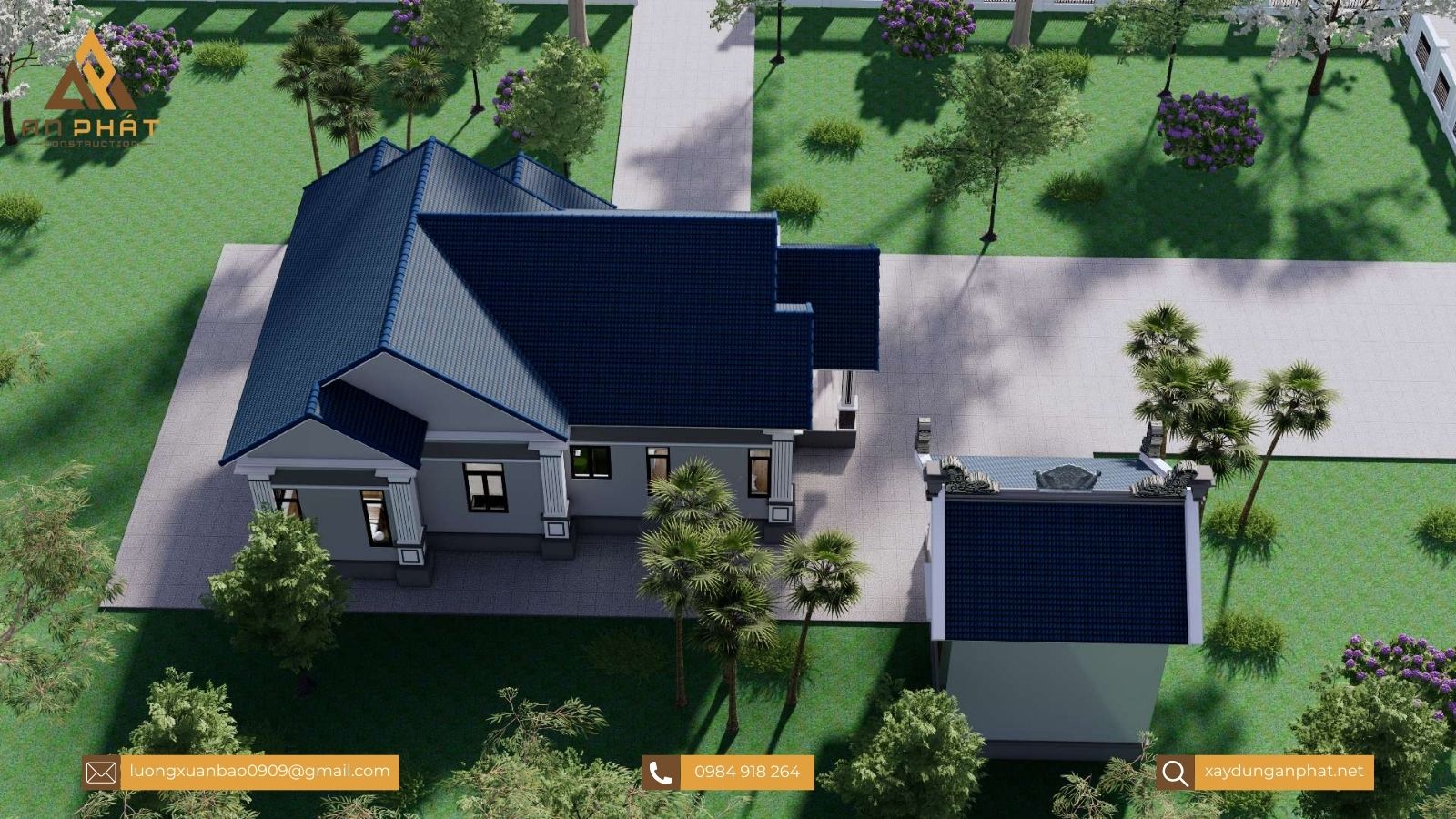 Nhà cấp 4 mái thái 3 phòng ngủ