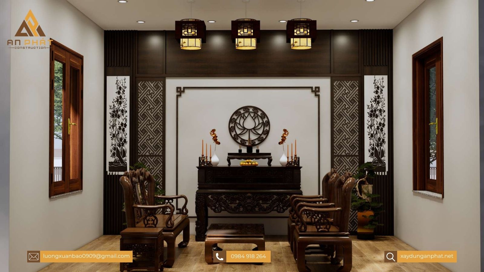 Nhà cấp 4 mái thái 3 phòng ngủ