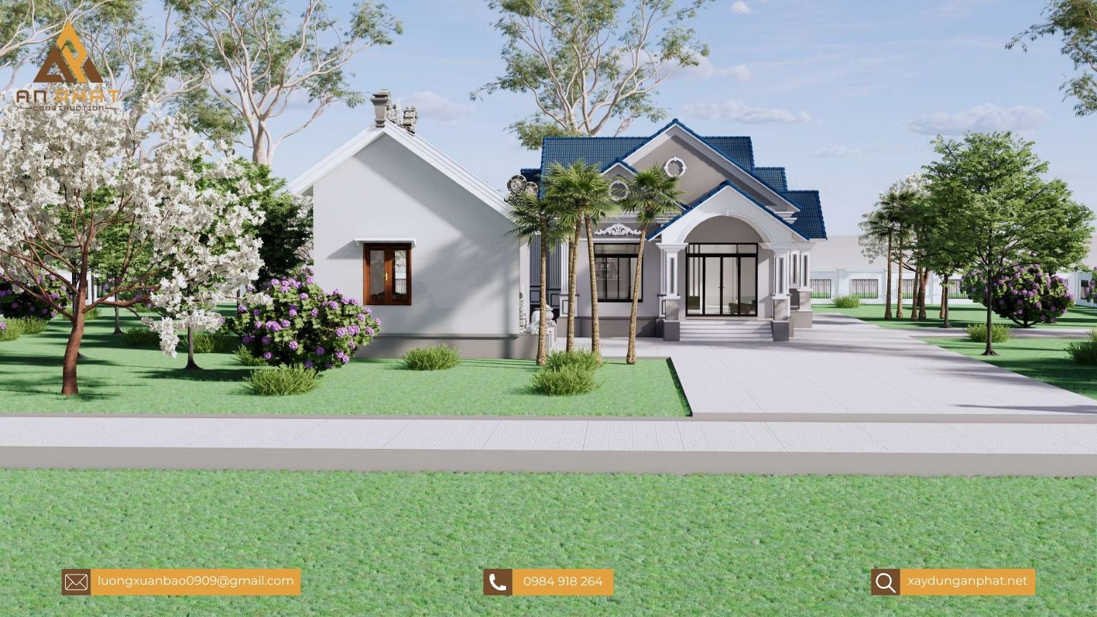 Nhà cấp 4 mái thái 3 phòng ngủ