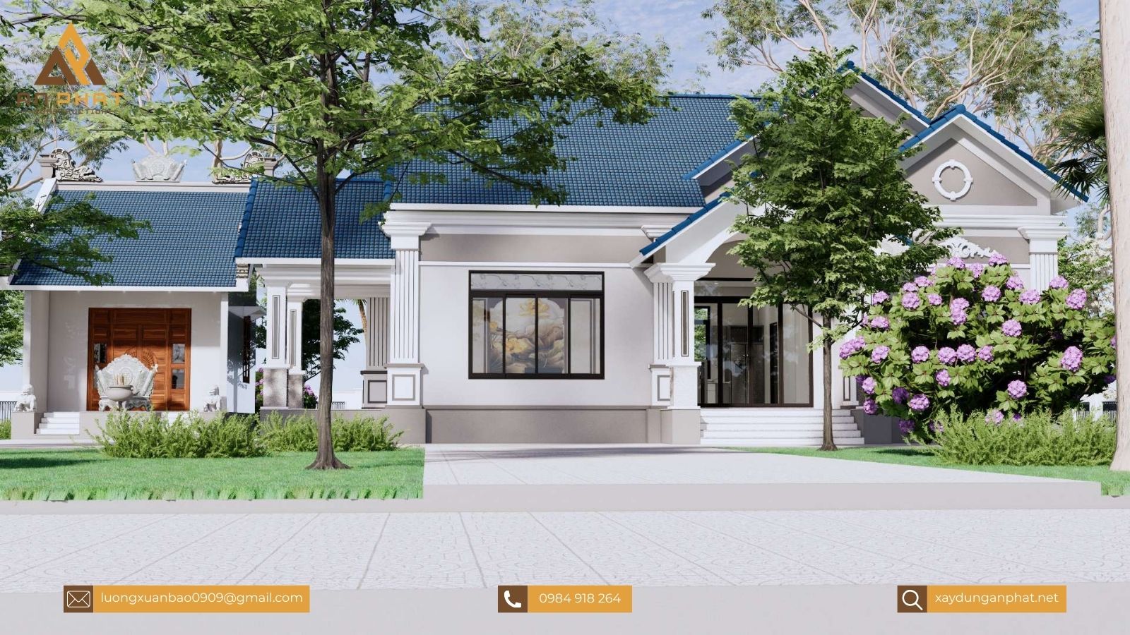 Nhà cấp 4 mái thái 3 phòng ngủ