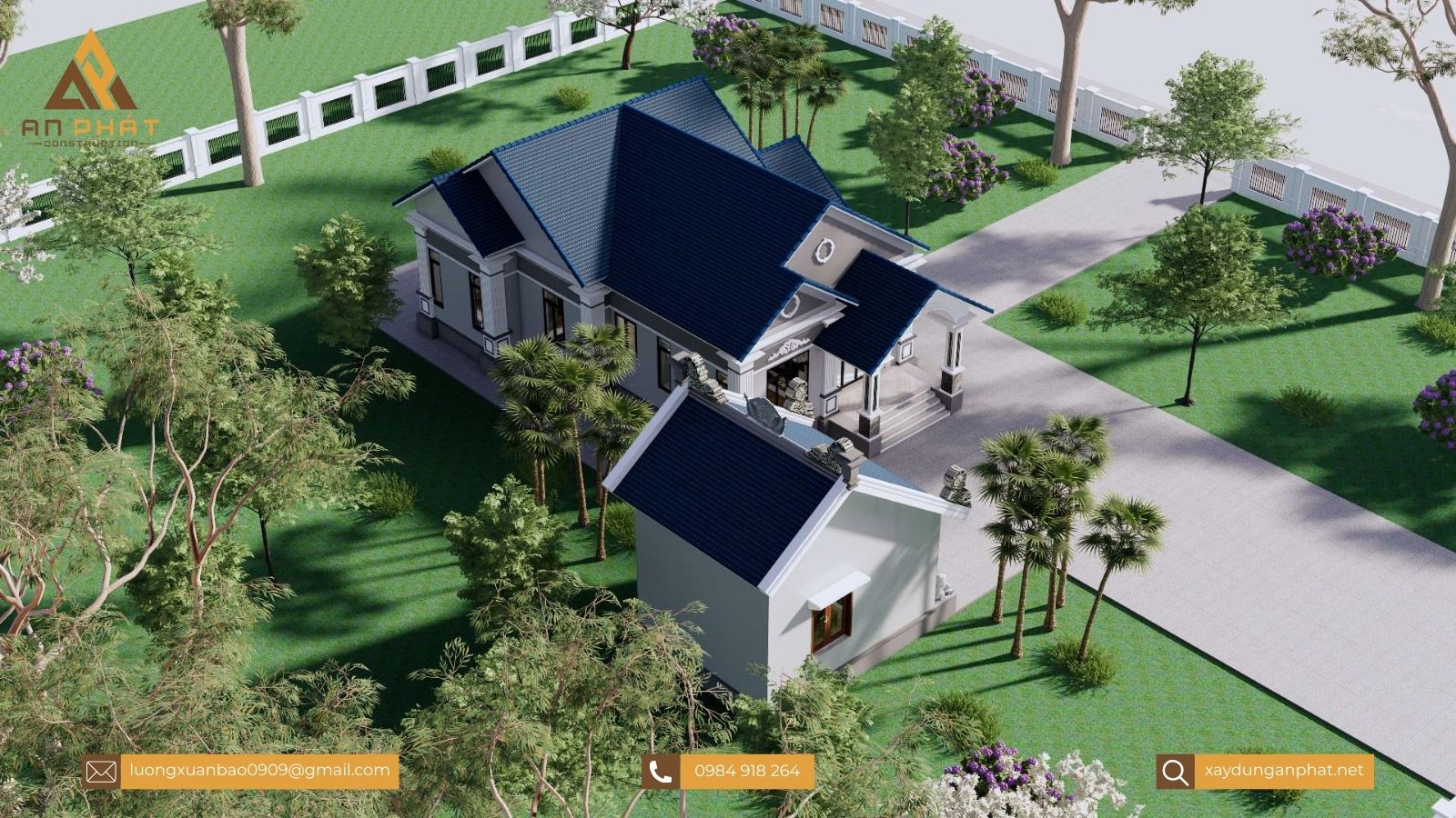 Nhà cấp 4 mái thái 3 phòng ngủ