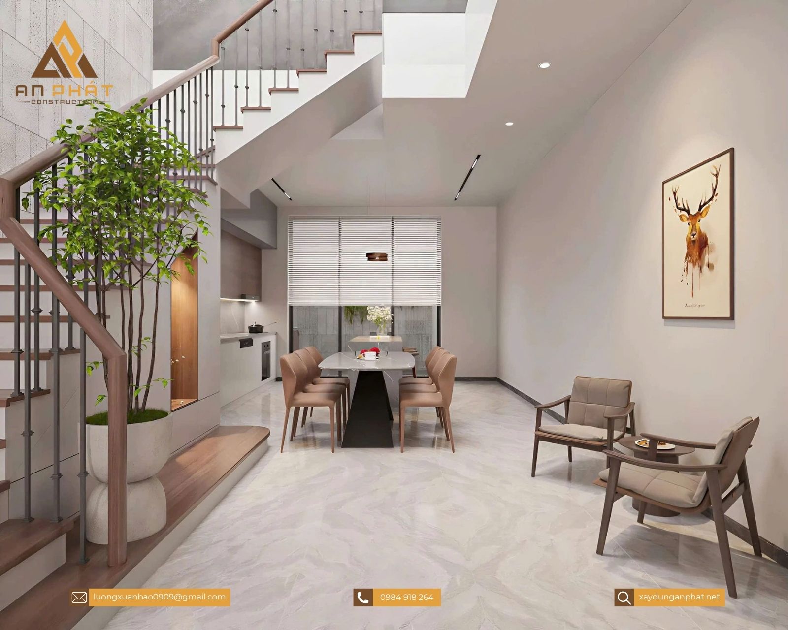 Nhà phố 1 trệt 2 lầu