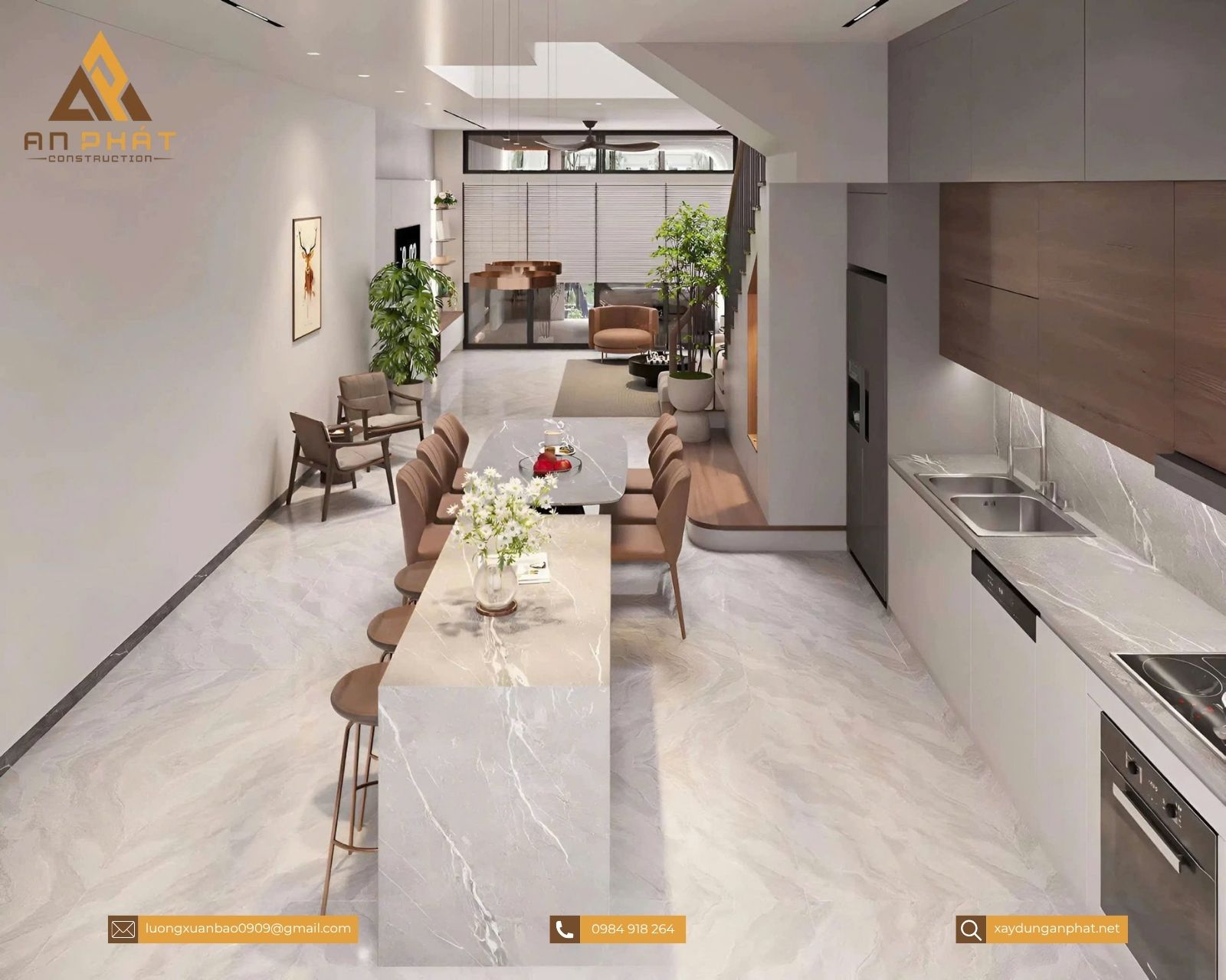 Nhà phố 1 trệt 2 lầu