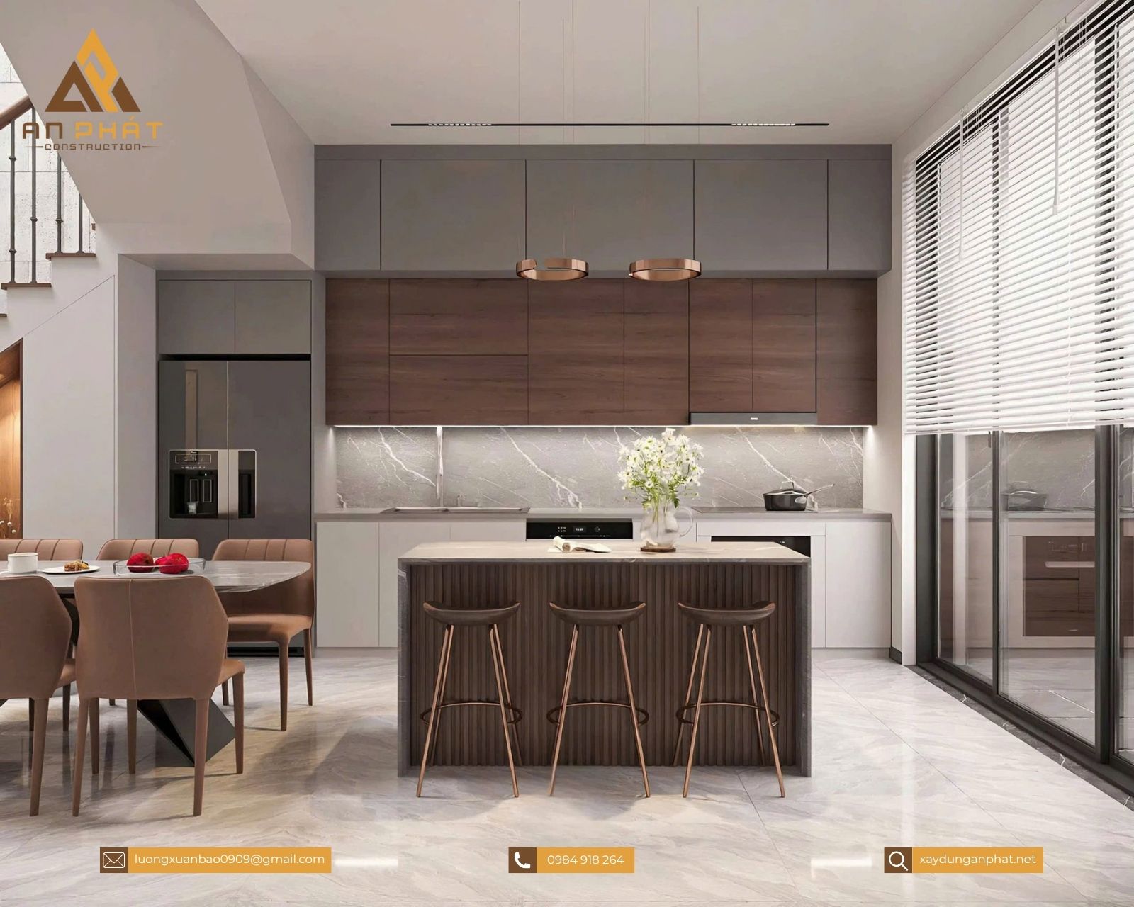 Nhà phố 1 trệt 2 lầu