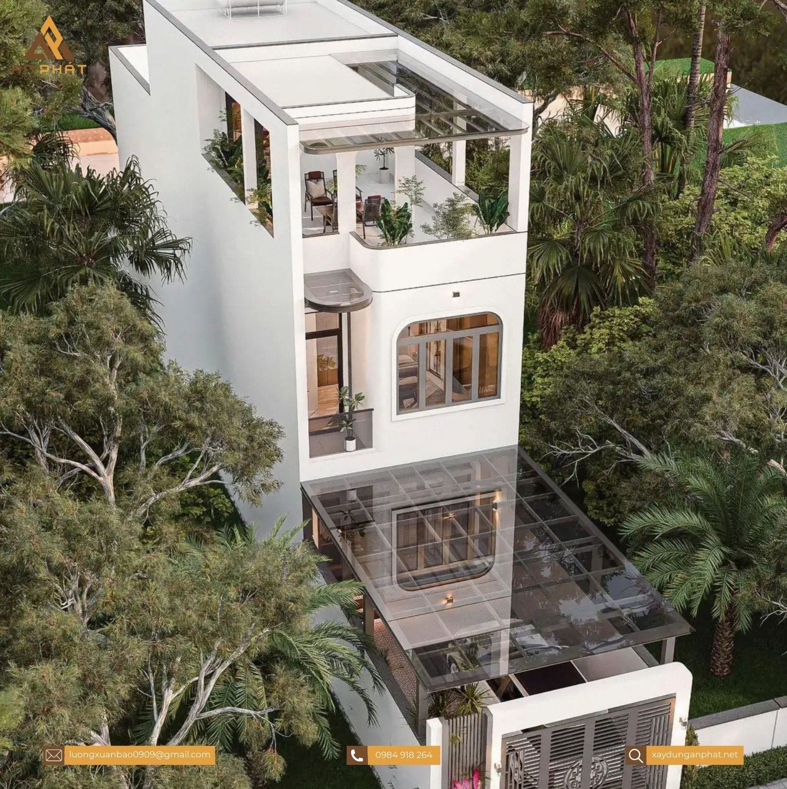 Nhà phố 1 trệt 2 tầng hiện đại