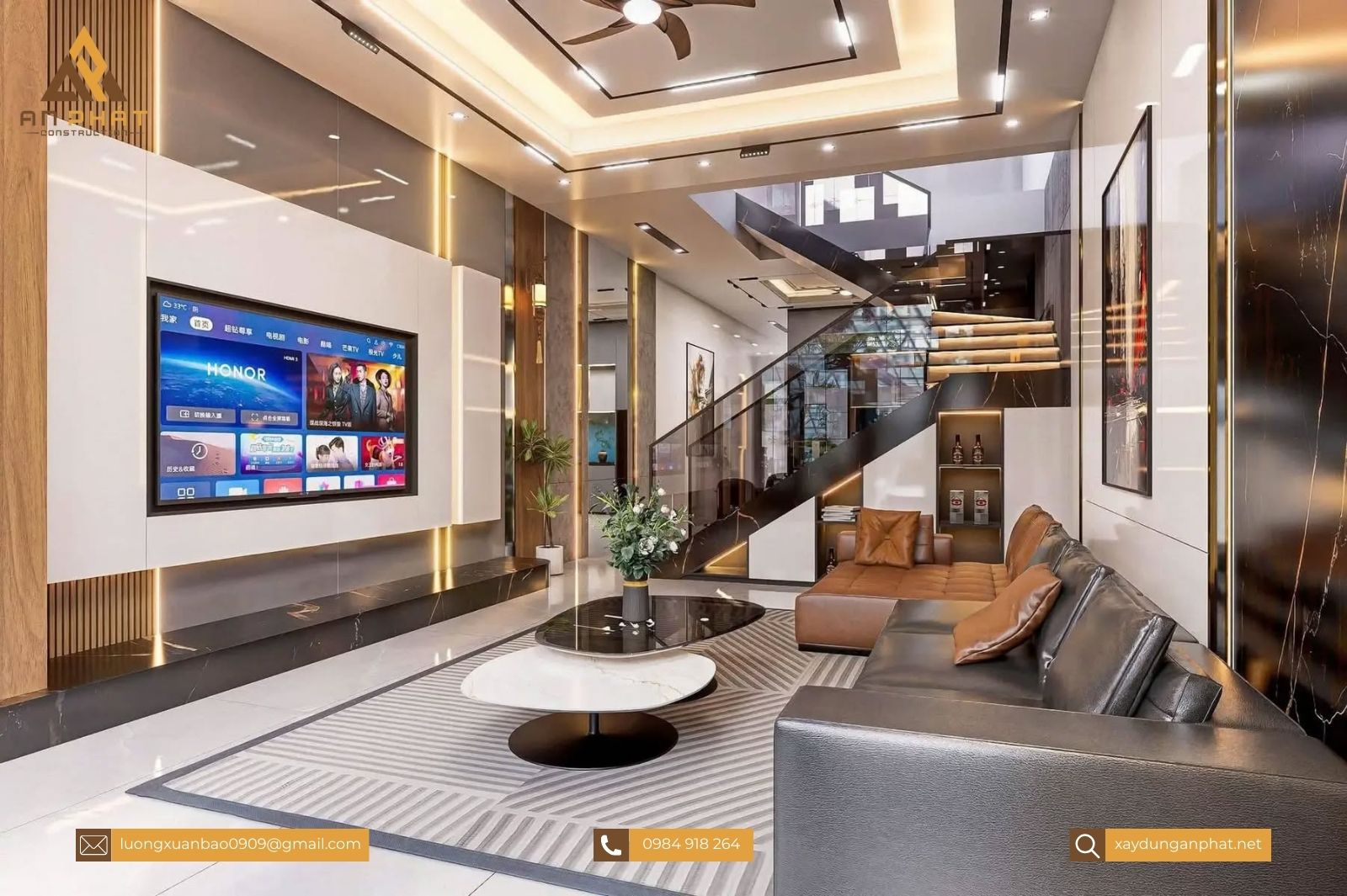 Nhà phố 1 trệt 2 tầng hiện đại