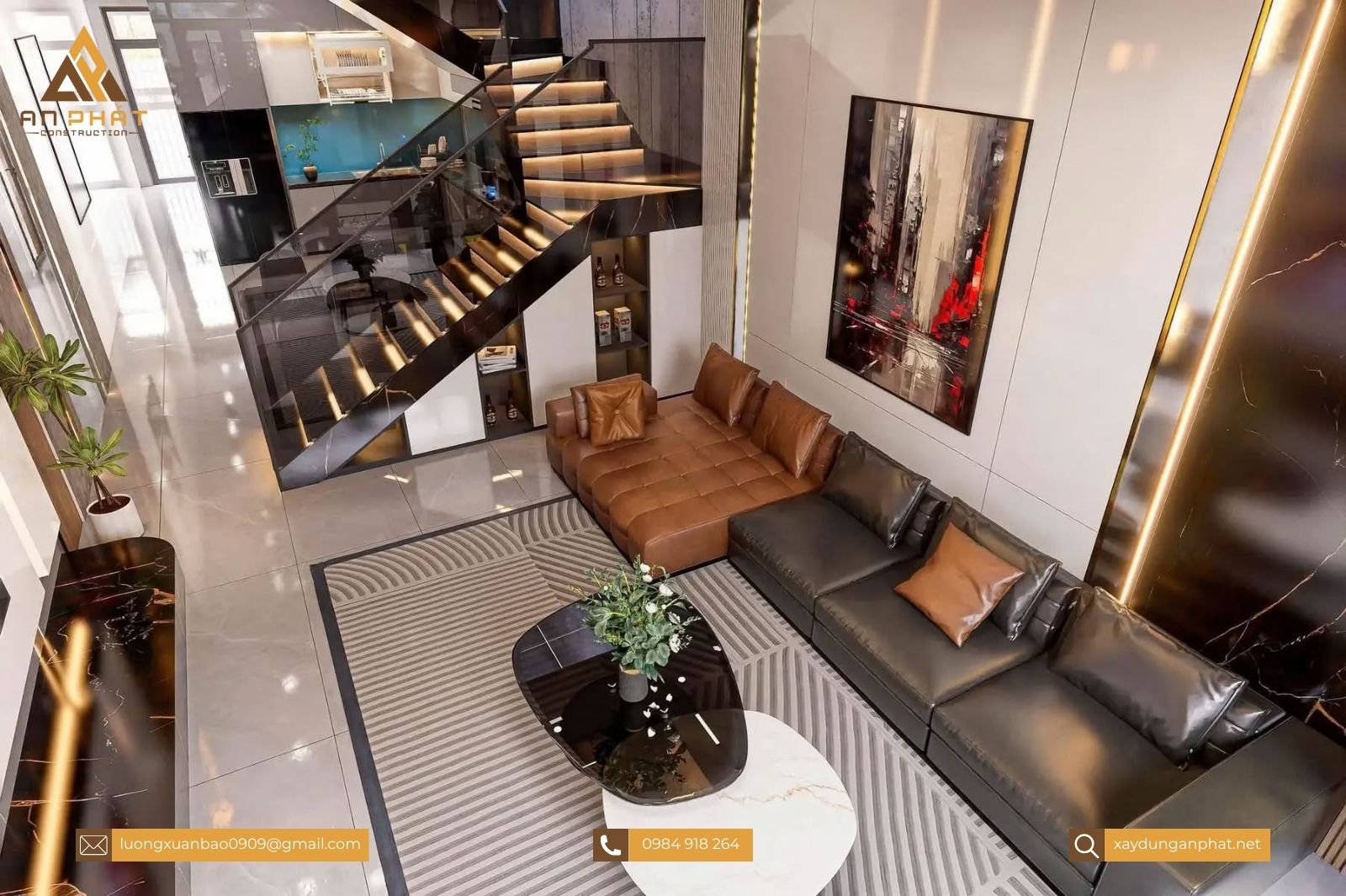 Nhà phố 1 trệt 2 tầng hiện đại