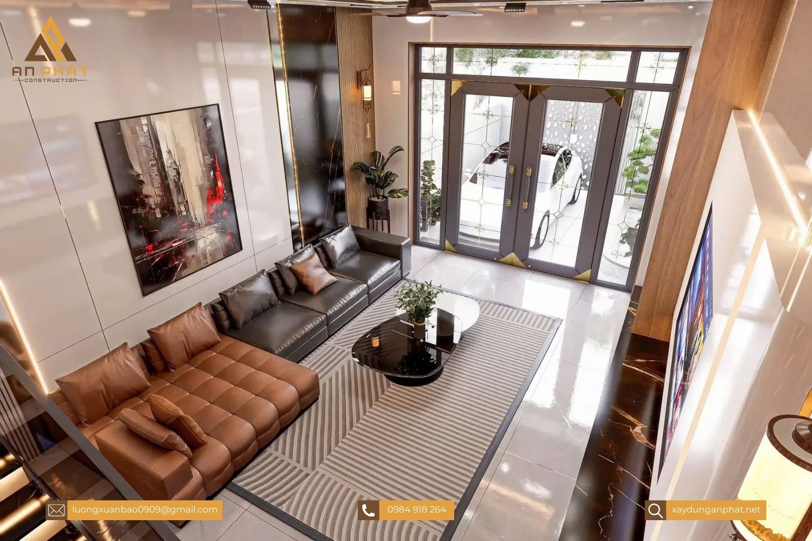 Nhà phố 1 trệt 2 tầng hiện đại