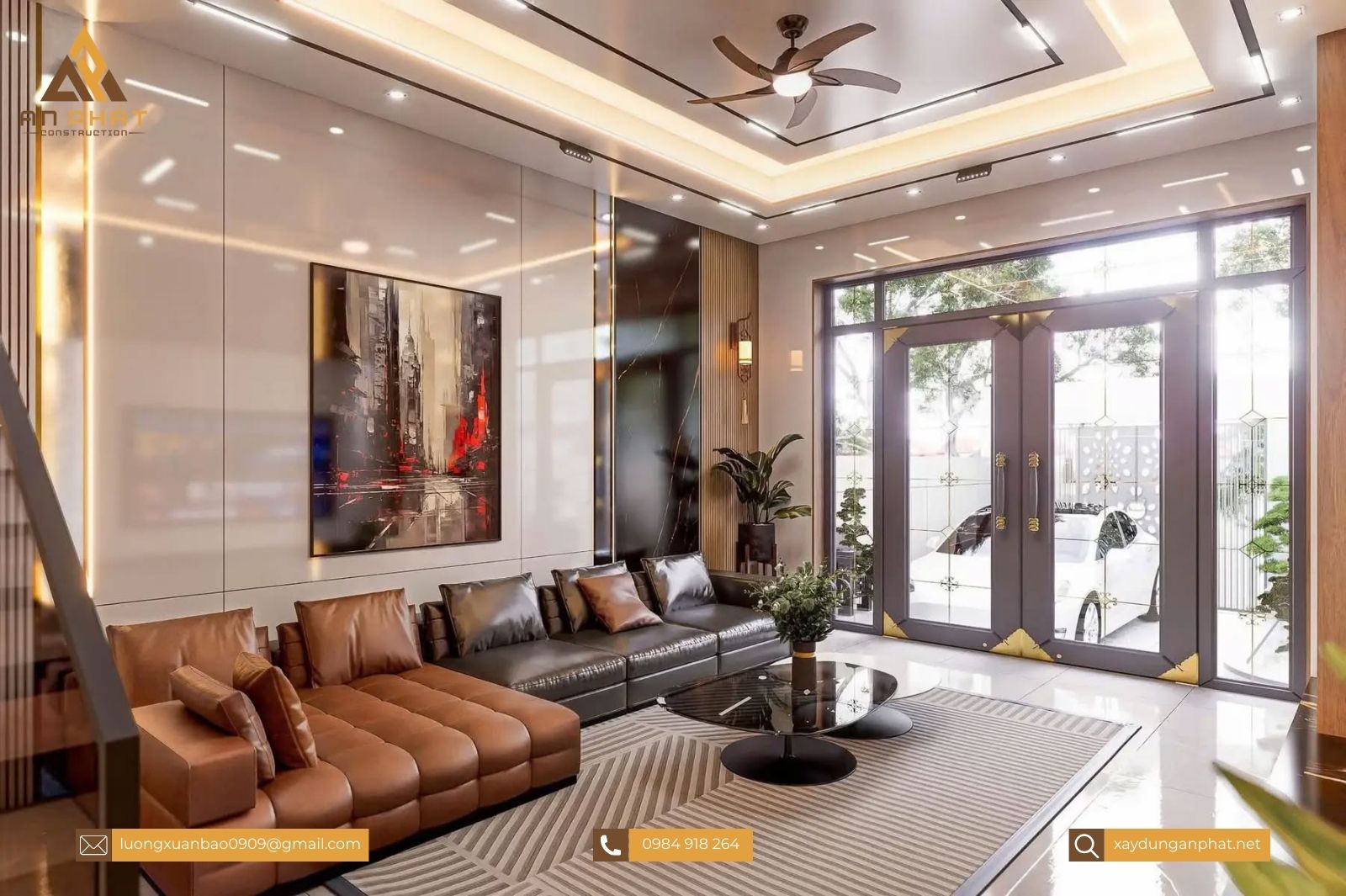 Nhà phố 1 trệt 2 tầng hiện đại