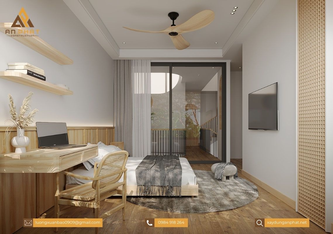 Nhà phố 2 tầng, 1tum 5x20, 2 phòng ngủ