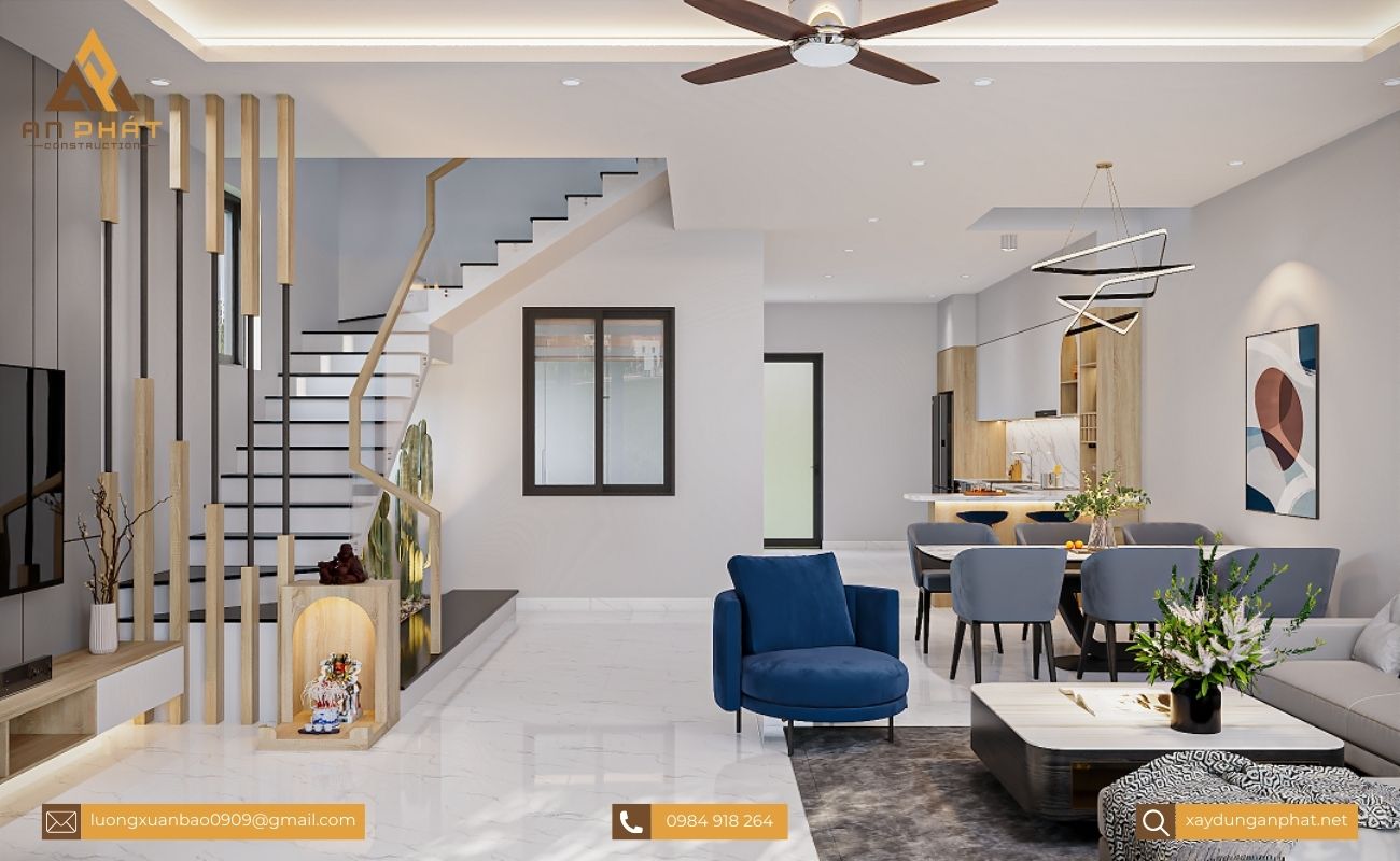 Nhà phố 3 tầng hiện đại 4 phòng ngủ 5x20