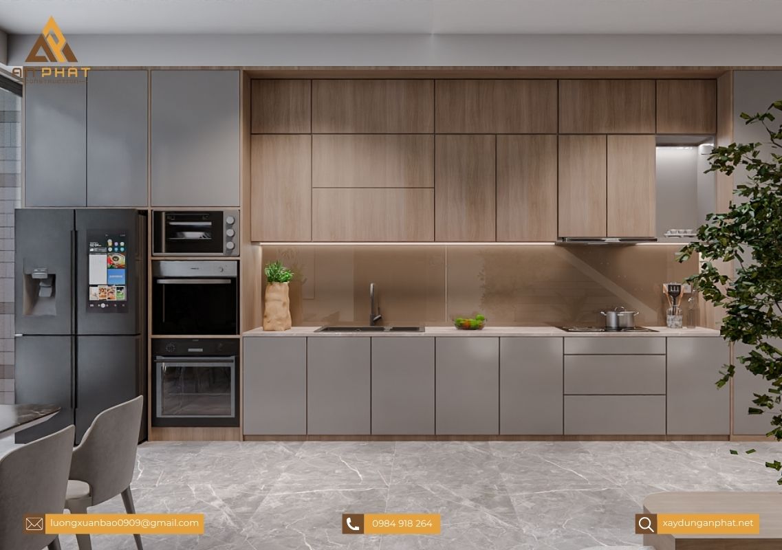 Nhà phố 3 tầng tối giản, hiện đại