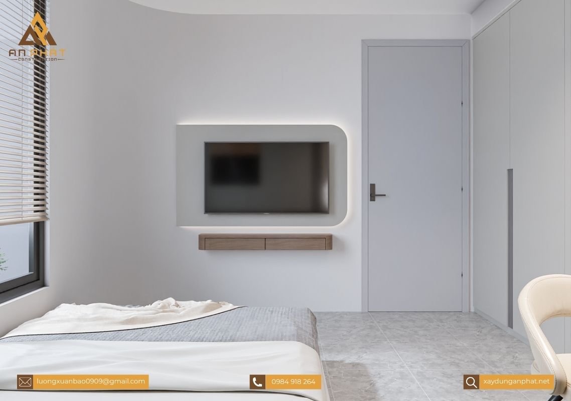 Nhà phố 3 tầng tối giản, hiện đại