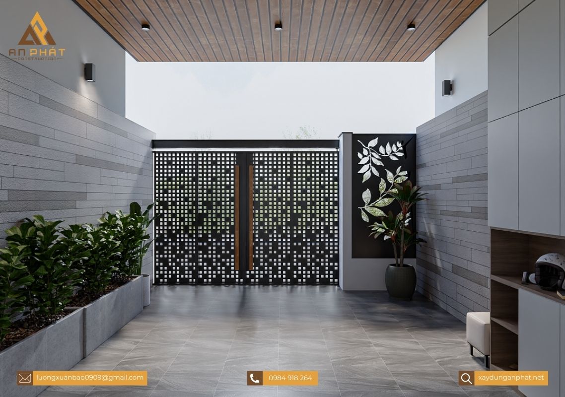 Nhà phố 3 tầng tối giản, hiện đại