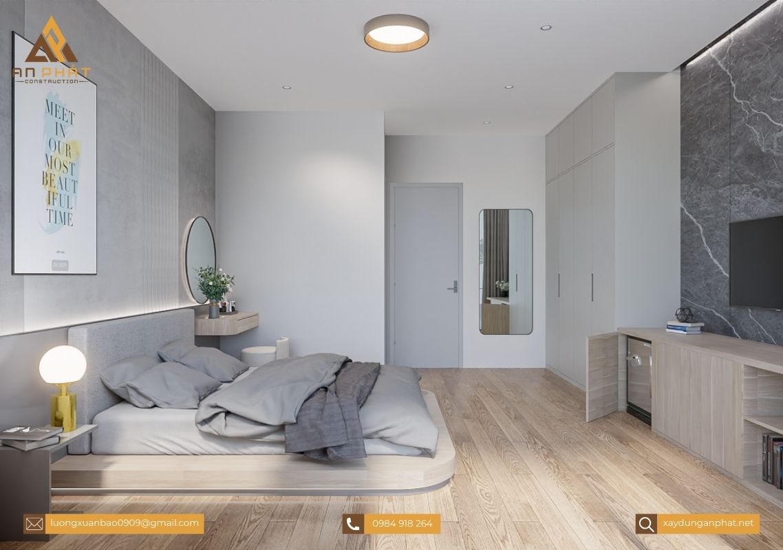 Nhà phố 3 tầng tối giản, hiện đại