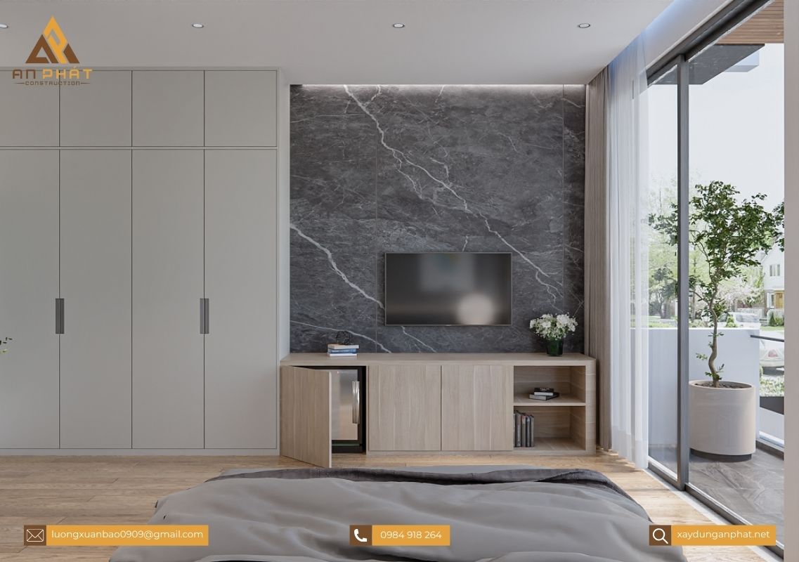 Nhà phố 3 tầng tối giản, hiện đại