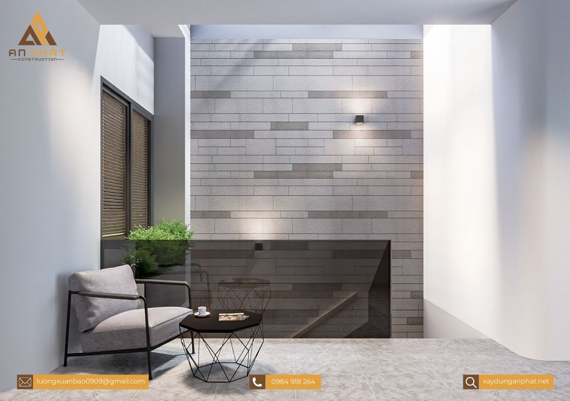 Nhà phố 3 tầng tối giản, hiện đại