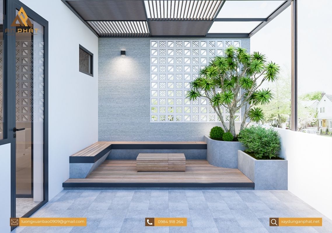 Nhà phố 3 tầng tối giản, hiện đại