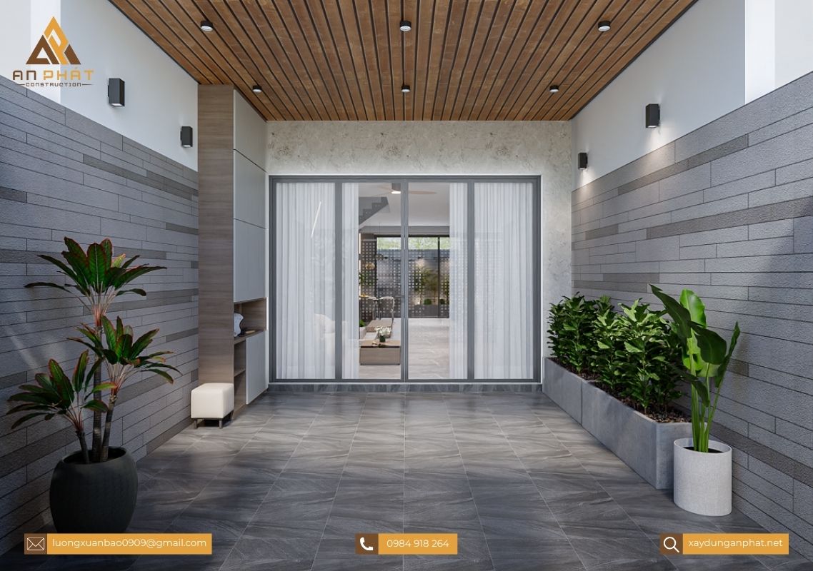 Nhà phố 3 tầng tối giản, hiện đại