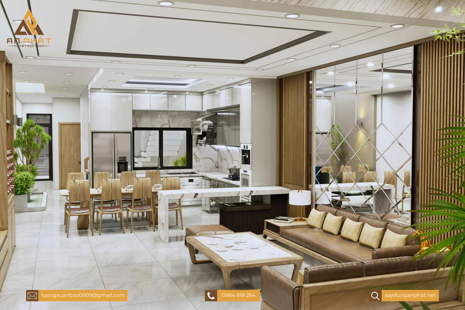 Nhà phố 5.5x20 1 trệt 2 lầu sân thượng