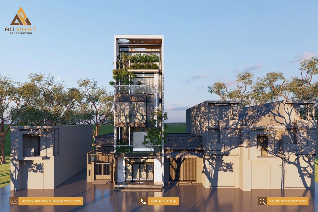 Nhà phố 5 tầng hiện đại
