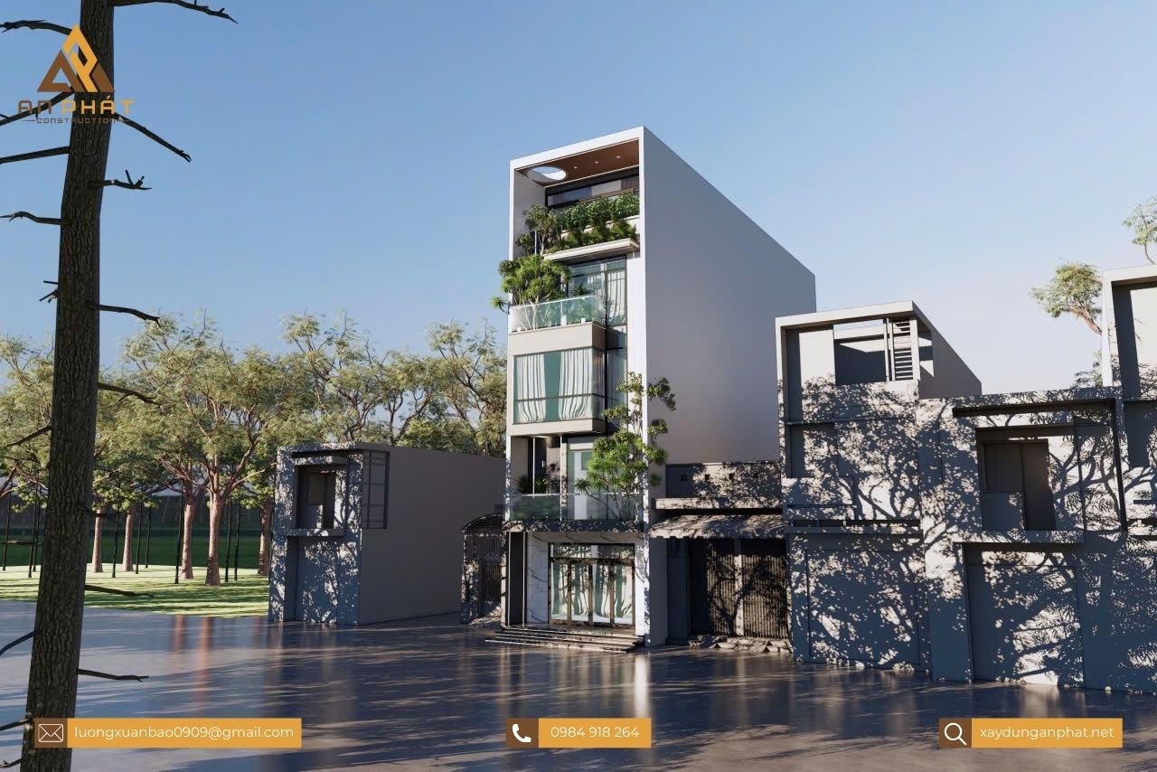 Nhà phố 5 tầng hiện đại