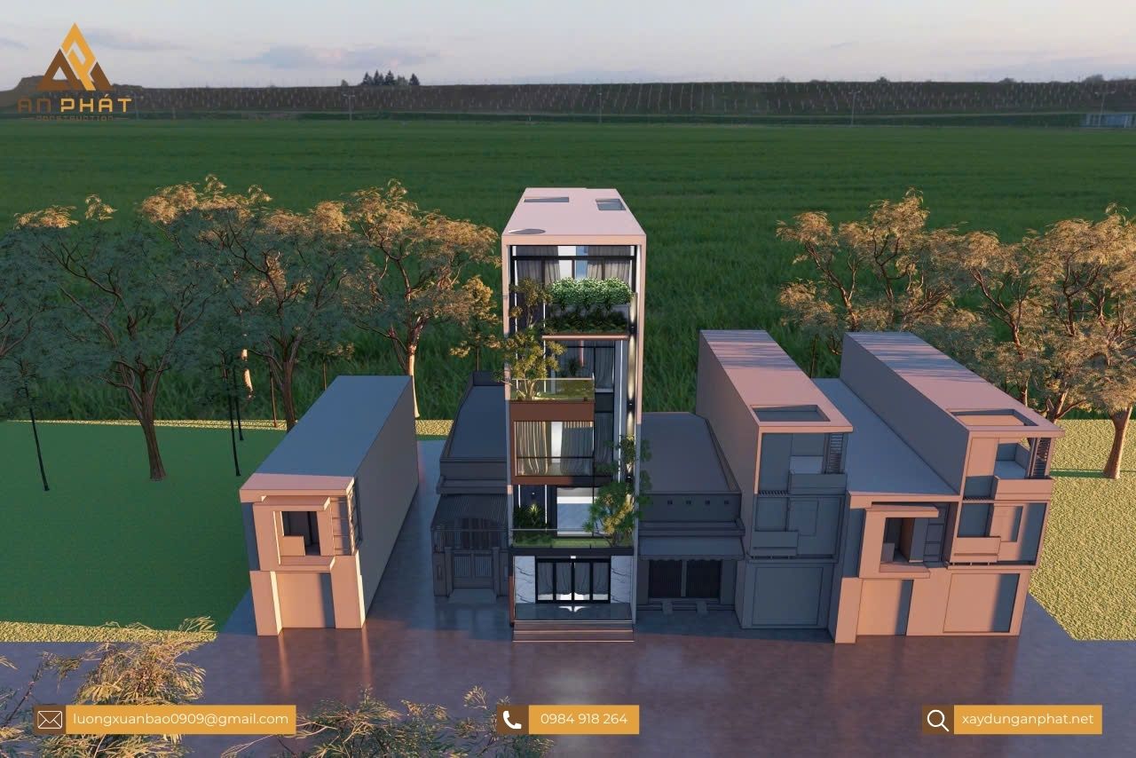 Nhà phố 5 tầng hiện đại