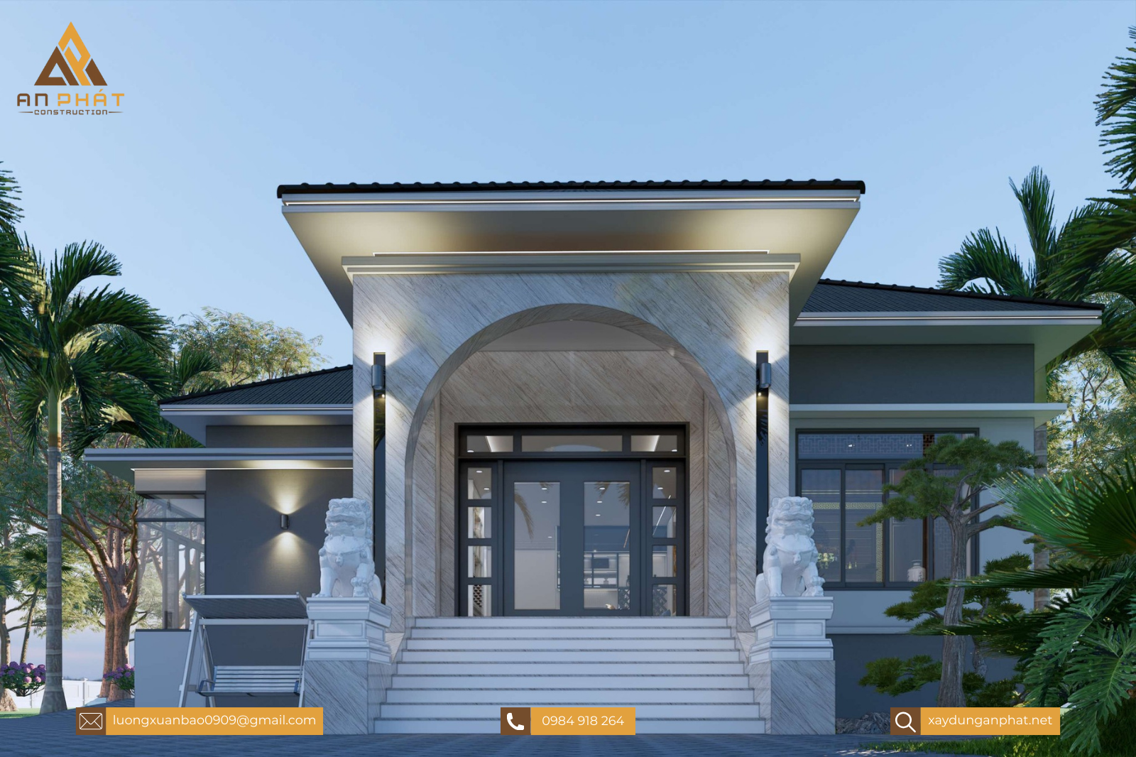 Nhà vườn 1 tầng 220m²